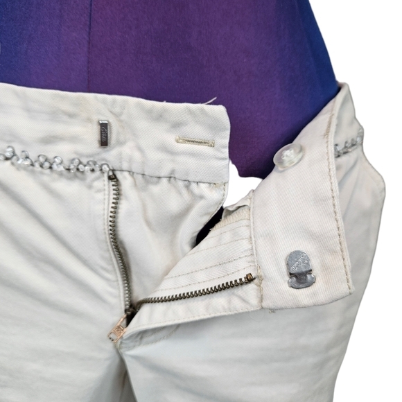 Vintage 90s Bling Old Navy Khaki Wide Leg Pants Size 1 Juniors - Picture 4 of 11